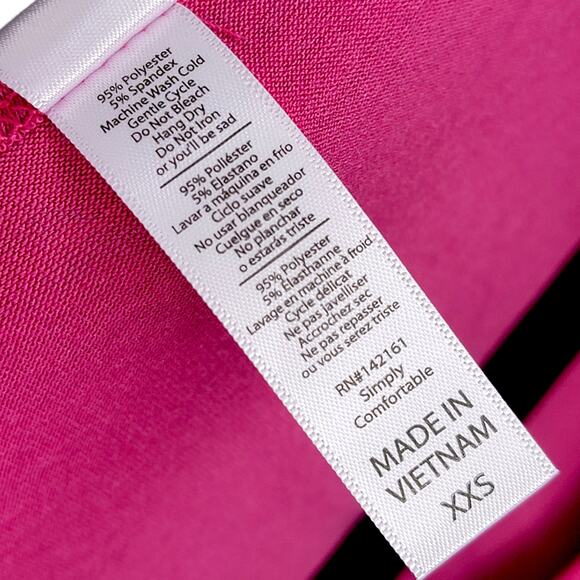 LuLaRoe Perfect T XXS Color Block Hot Pink Yellow Navy Blue Swing Tunic Tee Top - Picture 4 of 8